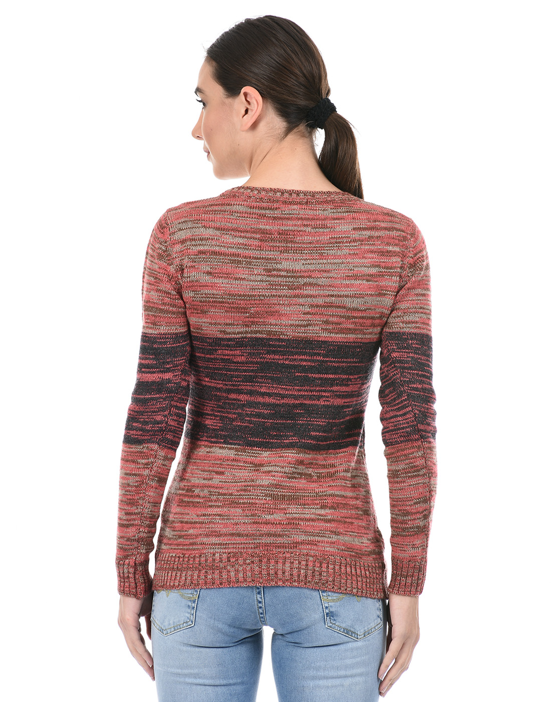Species Women Pink Self Design Sweater